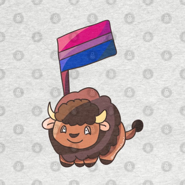 Bisexual Pride Flag Bison by nonbeenarydesigns